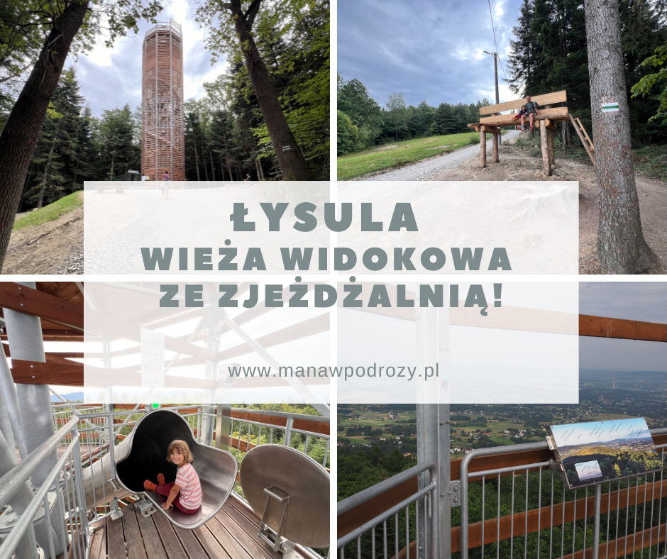 Łysula i wieża widokowa ze zjeżdżalnią